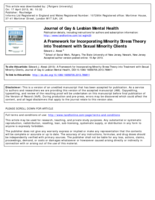 A Framework for Incorporating Minority Stress Theory into Treatment with Sexual Minority Clients