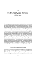 Postmetaphysical Thinking