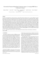 Decentralized temporal independent component analysis: leveraging fMRI data in collaborative settings