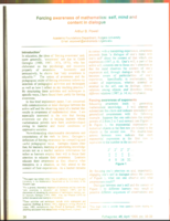 Forcing awareness of mathematics: Self, mind, and content in dialogue
