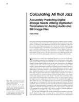 Calculating All that Jazz: Accurately Predicting Digital Storage Needs Utilizing Digitization Parameters for Analog Audio and Still Image Files