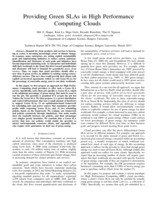 Providing Green SLAs in High Performance Computing Clouds