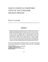 Quick Choices as Targetable Units of the Consumer Decision Process