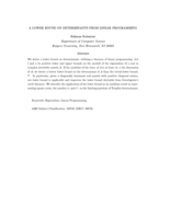 A Lower Bound On Determinants From Linear Programming