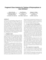 Fragment class analysis for testing of polymorphism in Java software