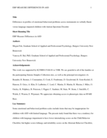 Differences in profiles of emotional behavioral problems across instruments in verbally fluent versus language impaired children with Autism Spectrum Disorder