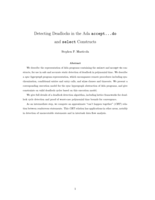 Detecting deadlocks in the Ada accept...do and select constructs