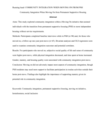 Community integration when moving on from permanent supportive housing