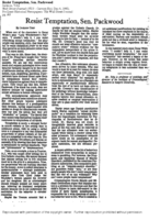 Resist temptation, Sen. Packwood