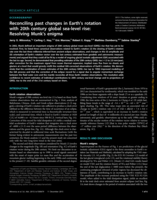 Reconciling Past Changes in Earth Rotation with 20th Century Global Sea-Level Rise: Resolving Munk’s Enigma