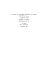 Notes on the second HPCD Workshop