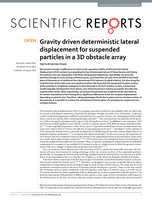 Gravity driven deterministic lateral displacement for suspended particles in a 3D obstacle array