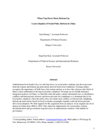 When top-down meets bottom-up: local adoption of social policy reform in China
