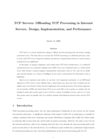 TCP Servers: Offloading TCP Processing in Internet Servers. Design, Implementation, and Performance