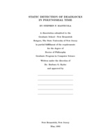 Static detection of deadlocks in polynomial time