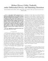 Robust privacy-utility tradeoffs under differential privacy and Hamming distortion