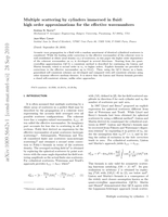 Multiple scattering by cylinders immersed in fluid: high order approximations for the effective wavenumbers