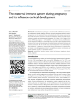 The maternal immune system during pregnancy and its influence on fetal development