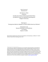 Oral testimony:  Statement of Hal Salzman: hearing on "Immigration Reforms Needed to Protect Skilled American Workers" submitted to the Senate Committee on the Judiciary, U.S. Senate, March 17, 2015