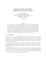 Topical Locality in the Web: Experiments and Observations