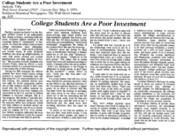 College students are a poor investment