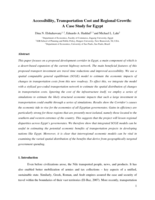 Accessibility, Transportation Cost, and Regional Growth:  A Case Study for Egypt