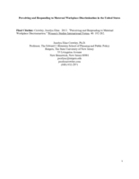 Perceiving and Responding to Maternal Workplace Discrimination