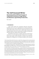The Self-Assessed Writer: Harnessing Fiction Writing Processes to Understand Ourselves as Legal Writers and Maximize Legal Writing Productivity