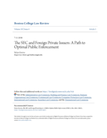 The SEC and Foreign Private Issuers: A Path to Optimal Public Enforcement
