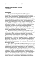 Ambiguity and the Digital Archivist
