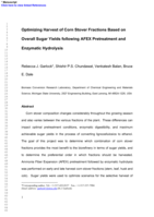 Optimizing Harvest of Corn Stover Fractions Based on Overall Sugar Yields following AFEX Pretreatment and Enzymatic Hydrolysis