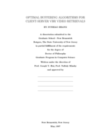 Optimal Buffering Algorithms For Client-Server Vbr Video Retrievals