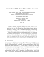 Improving Bicycle Safety through Automated Real-Time Vehicle Detection