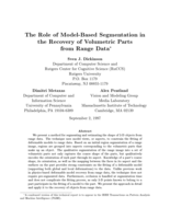 The role of model-based segmentation in the recovery of volumetric parts from range data