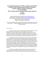 Investigating Engagement of Public, Academic, and Medical Libraries with Community-based Health and Wellness Activities in Diverse Urban Communities: Final Report