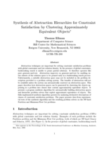 Synthesis of Abstraction Hierarchies for Constraint Satisfaction by Clustering Approximately Equivalent Objects