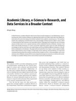 Academic Library, e-Science/e-Research, and Data Services in a Broader Context