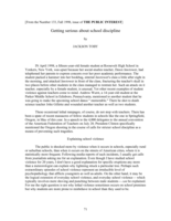Getting Serious About School Discipline