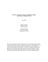 The Role of Community Colleges in Expanding the Supply of Information Technology Workers