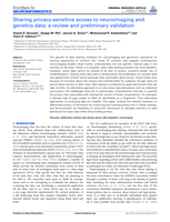 Sharing privacy-sensitive access to neuroimaging and genetics data: a review and preliminary validation