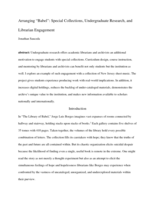 Arranging 'Babel': Special Collections, Undergraduate Research, and Librarian Engagement"