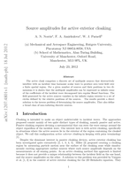 Source amplitudes for active exterior cloaking