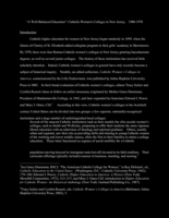 ‘A Well-Balanced Education’: Catholic Women’s Colleges in New Jersey, 1900-1970