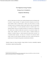 The energy paradox: energy use and happiness