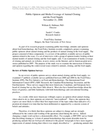 Public Opinion and Media Coverage of Animal Cloning and the Food Supply: Executive Summary