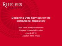 Designing Data Services for the Institutional Repository