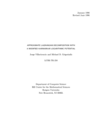 Approximate Lagrangian decomposition with a modified Karmarkar logarithmic potential