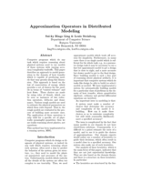 Approximation Operators in Distributed Modeling