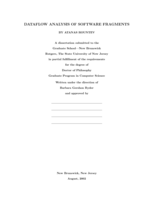 Dataflow analysis of software fragments