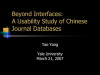 Beyond interfaces: A usability study of Chinese journal databases